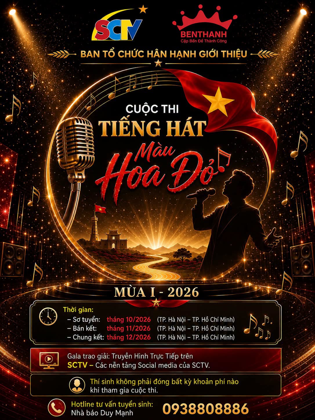 Poster Mùa I - 2026 Sân khấu Tiếng Hát Màu Hoa Đỏ