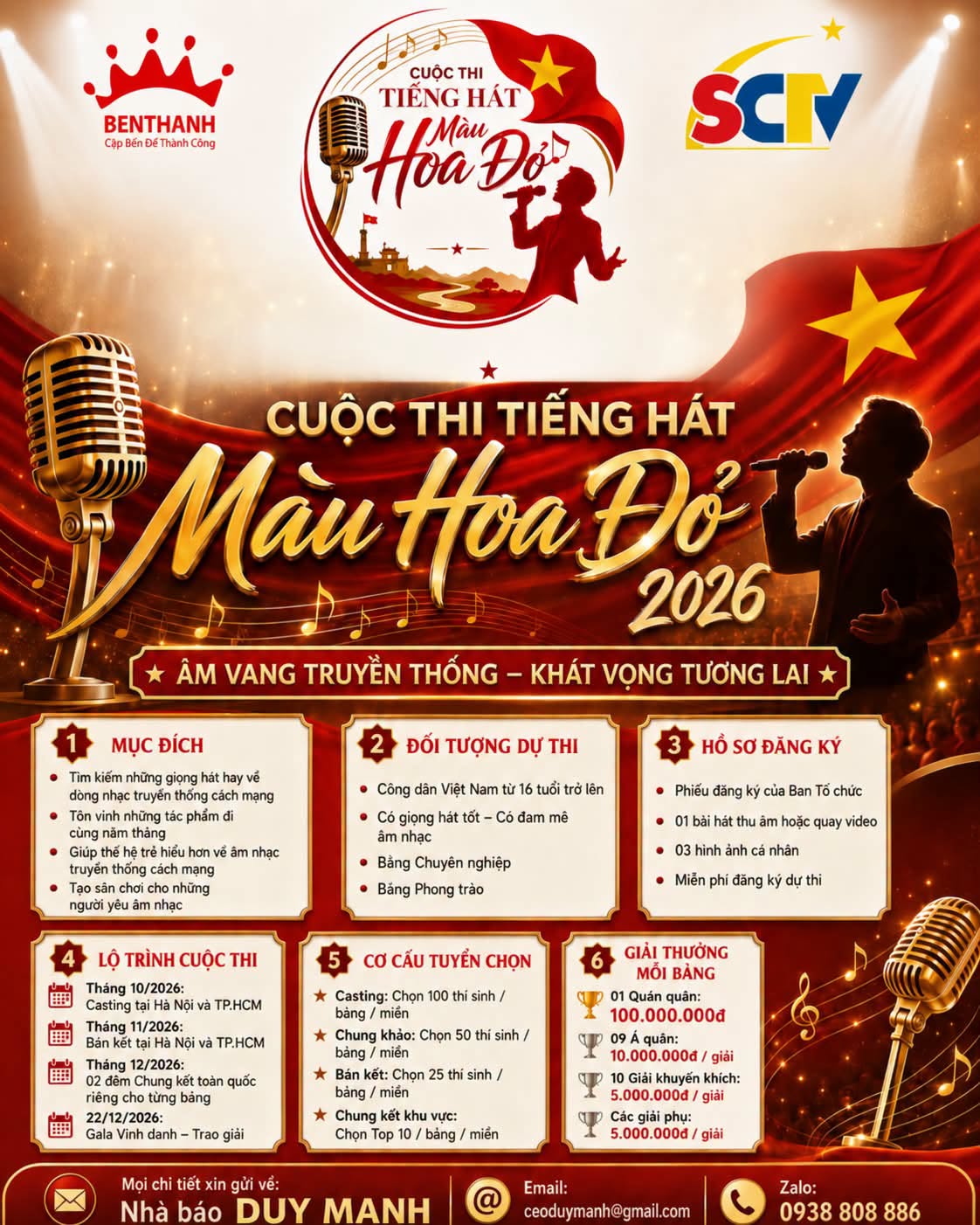 Poster Thể Lệ Chính Thức Tiếng Hát Màu Hoa Đỏ 2026
